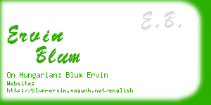 ervin blum business card